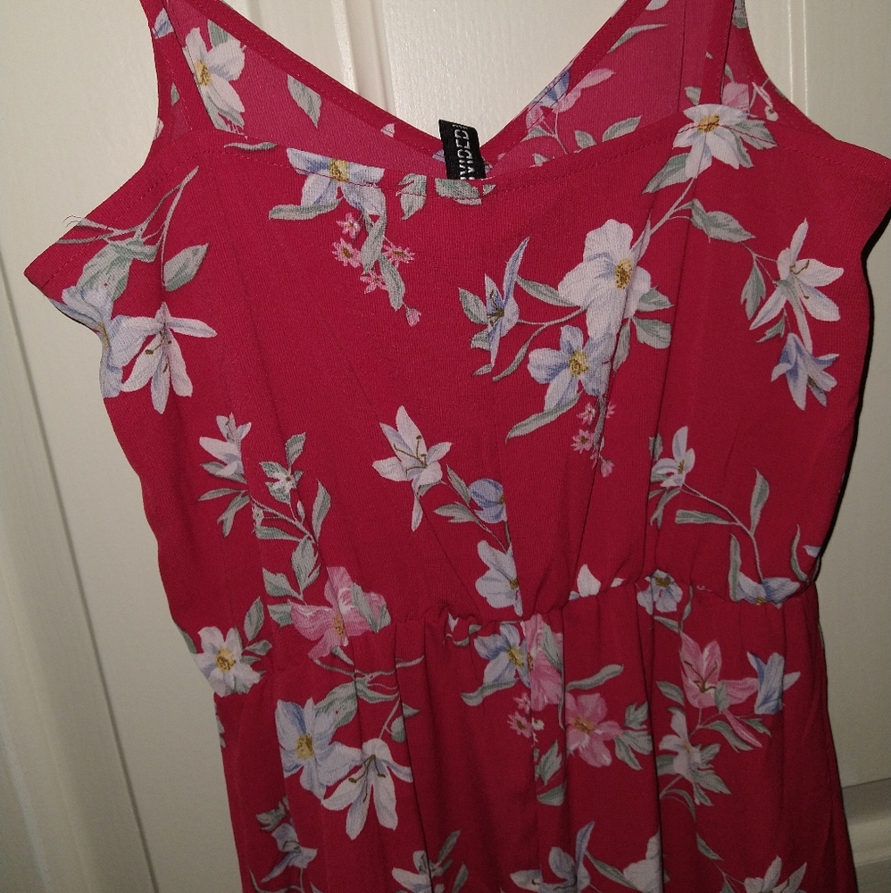 Long, Spaghetti Strap, Sexy Floral Dress - Picture 5 of 6